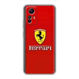 Силиконовый бампер с картинкой машины на Xiaomi Redmi Note 12s (Ferrari Logo)