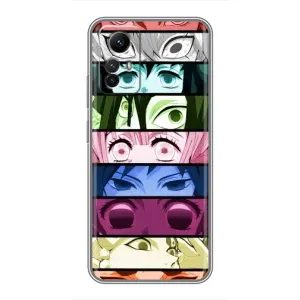 Силиконовые чехлы с глазами Anime для Редми Нот 12с (Глаза Хашира)