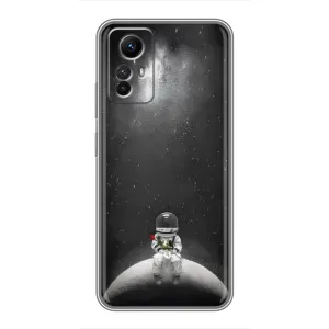 Силиконовый Чехол с принтом "Космонавты" на Xiaomi Redmi Note 12s (Космонавт романтик)