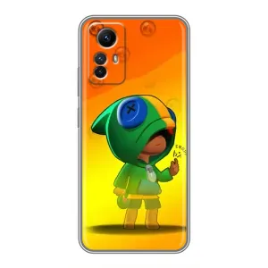 Чехол Бравл Старс для Xiaomi Redmi Note 12s (LEON в кофте)