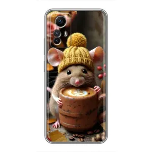 Печатный чехол «Зверята с кофе» для Xiaomi Redmi Note 12s (Мышка с кофе)