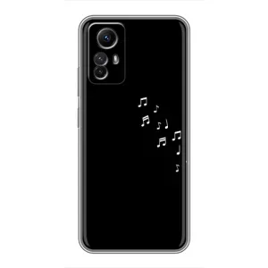Чехол с картинками на черном фоне для Xiaomi Redmi Note 12s (Ноты)
