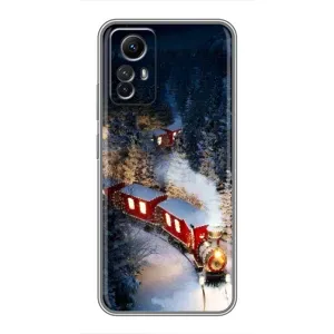 Силіконовий бампер на різдво для Xiaomi Redmi Note 12s (Потяг)