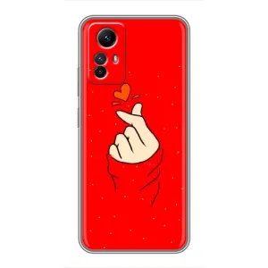 Чехлы (Знак сердечка) на Xiaomi Redmi Note 12s (Сердце на красном)