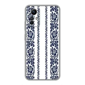 Силиконовый Чехол на Xiaomi Redmi Note 12s с картинкой Вышиванки (Синяя вышиванка)