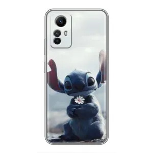 Чехол с рисунком Стич для Xiaomi Redmi Note 12s (Стич с цветочком)
