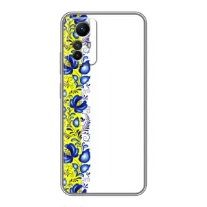 Силиконовый Чехол на Xiaomi Redmi Note 12s с картинкой Вышиванки (Желто-синяя вышиванка)