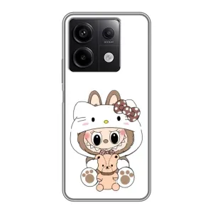 Чохол з принтом Лабубу для Xiaomi Redmi Note 13 (5G) (Білий Лабубу)