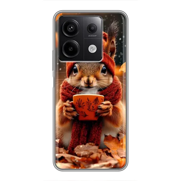 Чехол с рисунком «Белка с кофе» для Xiaomi Redmi Note 13 (5G) Чехол с рисунком «Белка с кофе» для Xiaomi Redmi Note 13 (5G)