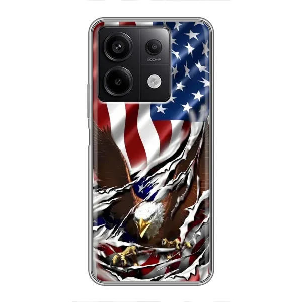 Чехол с рисунком «Флаг USA» для Xiaomi Redmi Note 13 (5G)