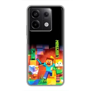Чехлы для Xiaomi Redmi Note 13 (5G) (Персонажи Майн Крафт) (Герой Майнкрафт)