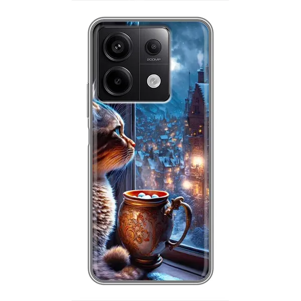 Чехол с рисунком «Кот новогодний» для Xiaomi Redmi Note 13 (5G)