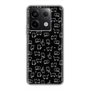 Чехол на тематику: Коты для Xiaomi Redmi Note 13 (5G) (Котики на черном)