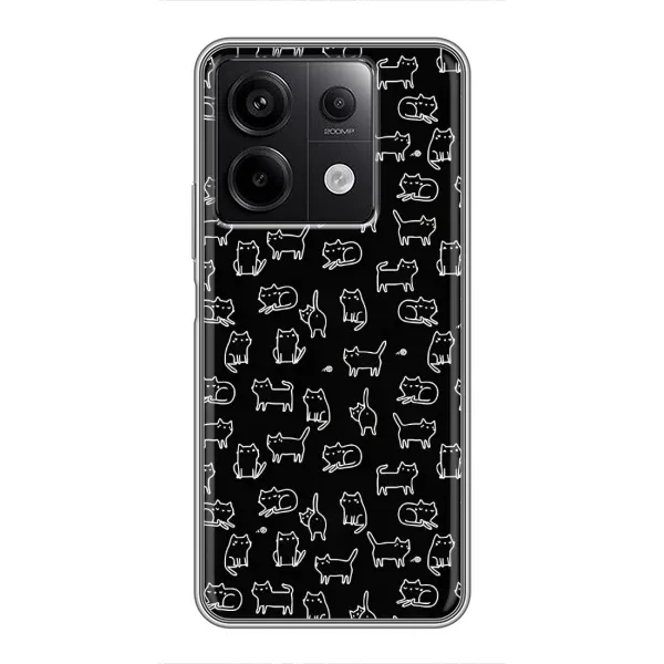 Чехол с рисунком «Котики на черном» для Xiaomi Redmi Note 13 (5G) Чехол с рисунком «Котики на черном» для Xiaomi Redmi Note 13 (5G)