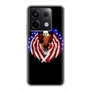 Чехол Флаг USA для Xiaomi Redmi Note 13 (5G) (Крылья США)