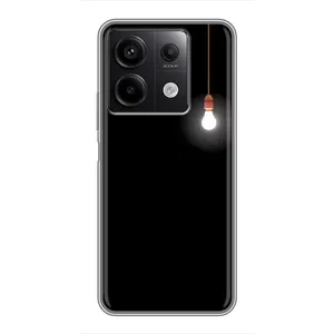 Чехол с картинками на черном фоне для Xiaomi Redmi Note 13 (5G) (Лампочка)