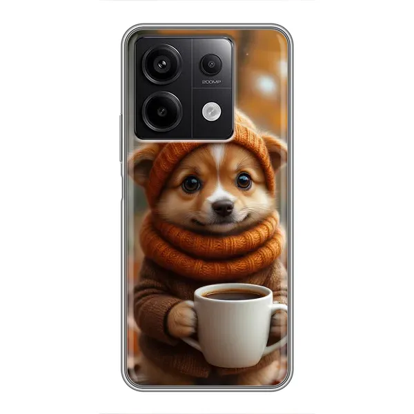 Чехол с рисунком «Собачка с кофе» для Xiaomi Redmi Note 13 (5G) Чехол с рисунком «Собачка с кофе» для Xiaomi Redmi Note 13 (5G)