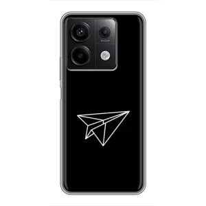 Чехол с картинками на черном фоне для Xiaomi Redmi Note 13 (5G) (Самолетик)