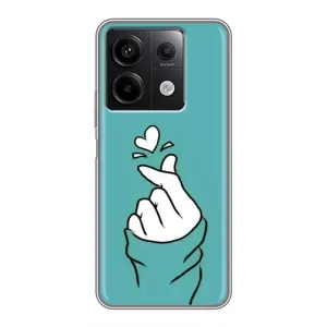 Чохол (Знак сердечка) для Xiaomi Redmi Note 13 (5G) (Сердечко на бірюзовому)