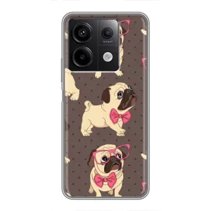 Чехол (ТПУ) Милые собачки для Xiaomi Redmi Note 13 (5G) (Собачки Мопсики)
