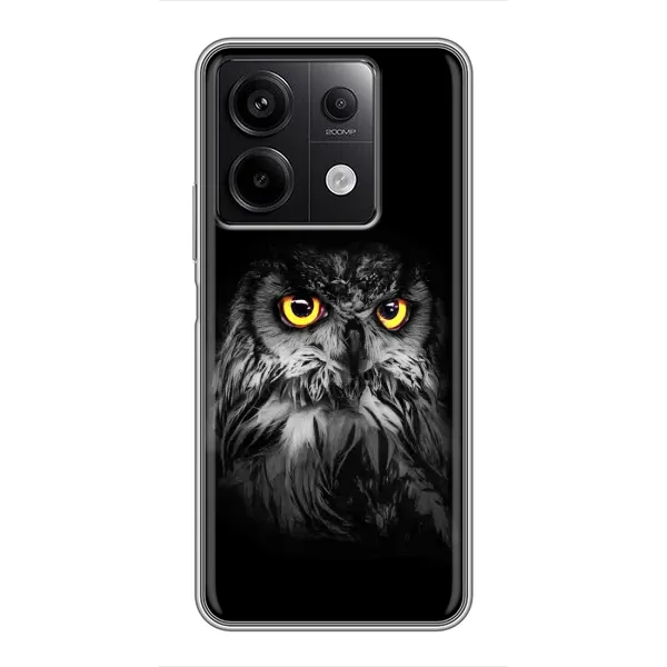 Чехол с рисунком «Сова на чёрном» для Xiaomi Redmi Note 13 (5G) Чехол с рисунком «Сова на чёрном» для Xiaomi Redmi Note 13 (5G)