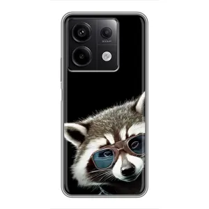 Силиконовый Чехол с Енотами на Xiaomi Redmi Note 13 (5G) (Стильный Енот)