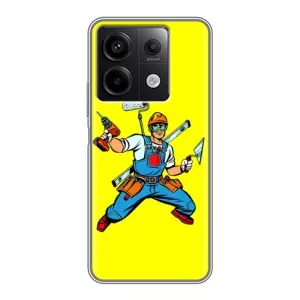 Силиконовый бампер (Работники) на Xiaomi Redmi Note 13 (5G) (Строитель)