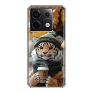 Печатный чехол «Зверята с кофе» для Xiaomi Redmi Note 13 (5G) (Тигр с кофе)