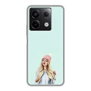 Силиконовый Чехол на Xiaomi Redmi Note 13 (5G) с картинкой Стильных Девушек (В шапке)
