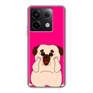 Чехол (ТПУ) Милые собачки для Xiaomi Redmi Note 13 (5G) (Веселый Мопсик)