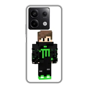 Чехлы для Xiaomi Redmi Note 13 (5G) (Персонажи Майн Крафт) (Зеленый мальчик)