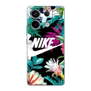 Силіконовый Чохол на Xiaomi Redmi Note 13 Pro (5G) з картинкою НАЙК (Квітковий Nike)
