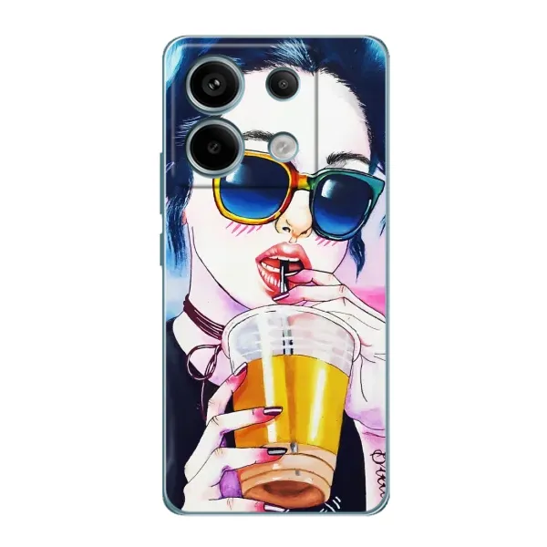 Чехол с рисунком «Девушка с коктейлем» для Xiaomi Redmi Note 13 Pro (5G) Чехол с рисунком «Девушка с коктейлем» для Xiaomi Redmi Note 13 Pro (5G)