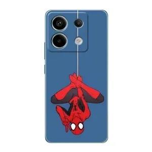 Чехол Супергерой Человека Паука на Xiaomi Redmi Note 13 Pro (5G) (На паутине)