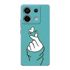 Чехлы (Знак сердечка) на Xiaomi Redmi Note 13 Pro (5G) (Сердечко на бирюзовом)