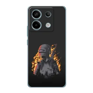 Чохол з картинкою "Герой Pubg" на Xiaomi Redmi Note 13 Pro (5G) (В полум'ї)