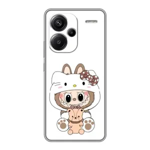Чехол с принтом Лабубу для Xiaomi Redmi Note 13 Pro Plus (Белый Лабубу)