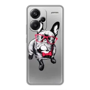 Чехол (ТПУ) Милые собачки для Xiaomi Redmi Note 13 Pro Plus (Бульдог в очках)