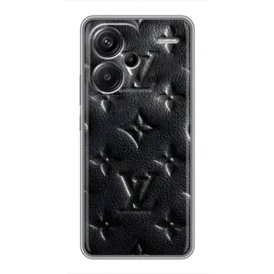 Текстурный Чехол Louis Vuitton для Редми Нот 13 Про Плюс (Черный ЛВ)