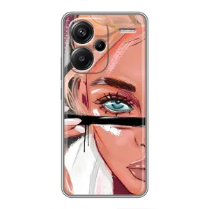 Силиконовый Чехол на Xiaomi Redmi Note 13 Pro Plus с картинкой Стильных Девушек (Девушка и ресницы)