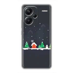 Силиконовый бампер на рождество для Xiaomi Redmi Note 13 Pro Plus (Город зимний)