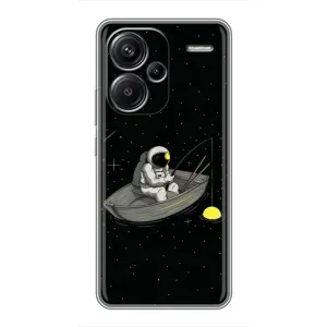 Силиконовый Чехол с принтом "Космонавты" на Xiaomi Redmi Note 13 Pro Plus (Космонавт на рыбалке)