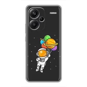 Силиконовый Чехол с принтом "Космонавты" на Xiaomi Redmi Note 13 Pro Plus (Космонавт с шариками)