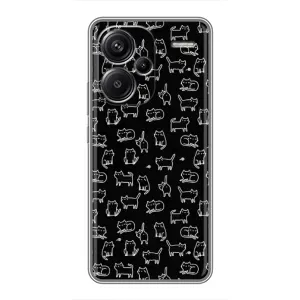 Чехол на тематику: Коты для Xiaomi Redmi Note 13 Pro Plus (Котики на черном)