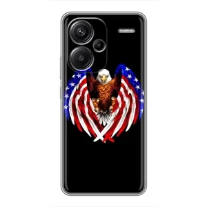 Чехол Флаг USA для Xiaomi Redmi Note 13 Pro Plus (Крылья США)