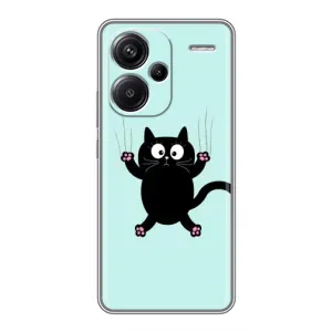 Силиконовый чехол с котиком для Xiaomi Redmi Note 13 Pro Plus (Падающий кот)
