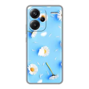 Чехол с Цветами для Xiaomi Redmi Note 13 Pro Plus (ромашки на голубом)