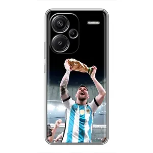 Чехлы Лео Месси Аргентина для Xiaomi Redmi Note 13 Pro Plus (Счастливый Месси)