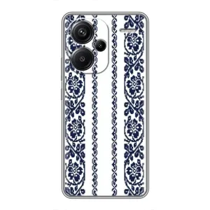 Силиконовый Чехол на Xiaomi Redmi Note 13 Pro Plus с картинкой Вышиванки (Синяя вышиванка)