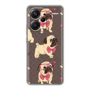 Чехол (ТПУ) Милые собачки для Xiaomi Redmi Note 13 Pro Plus (Собачки Мопсики)